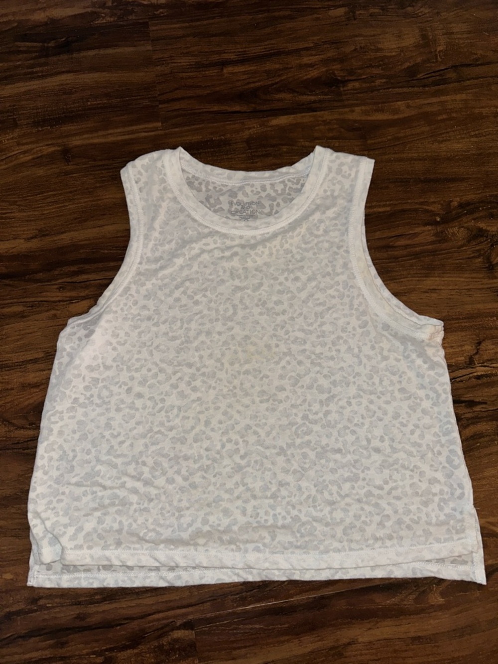 Women’s White Sheer Leopard Print Tank Top MEDIUM
